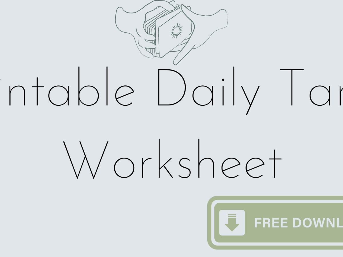 Printable daily tarot Worksheet